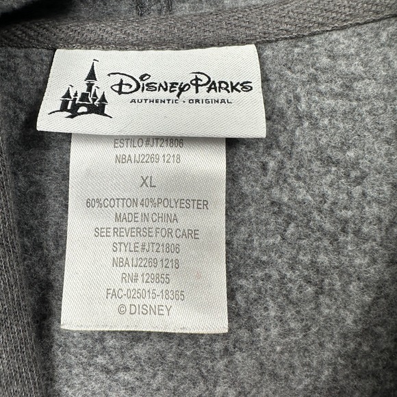 Disney Parks Hoodie XL Jeweled Castle Mickey Gems Bling‎ Blingy Womens Gray - Picture 6 of 9